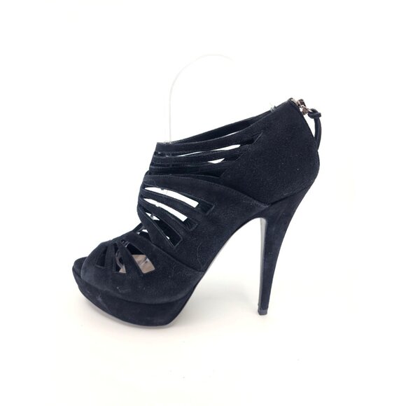 Miu Miu Black Suede Platform Multi-Strap Open Toe Sandals Size 38.5 - Picture 1 of 7